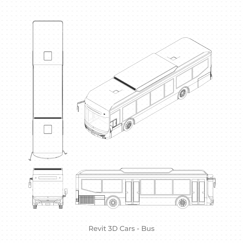 Revit 3D-Fahrzeug: Bus