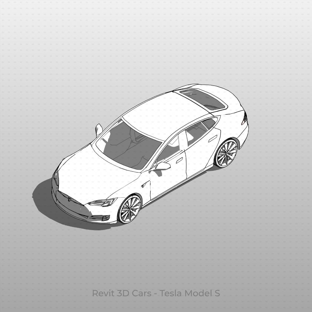 Revit 3D Car family Tesla Model S  Free Download