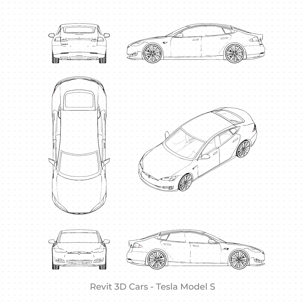 Revit 3D Car family Tesla Model S Free Download