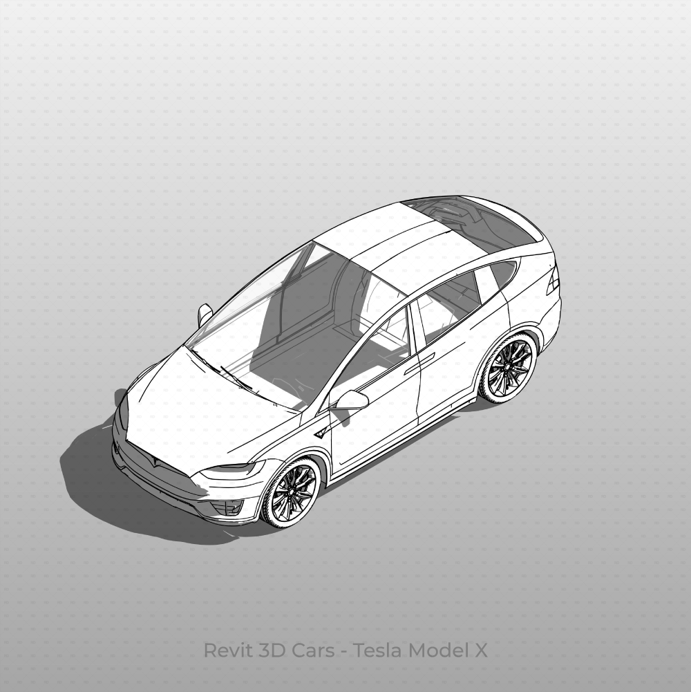 Revit 3D Car family Tesla Model X Free Download