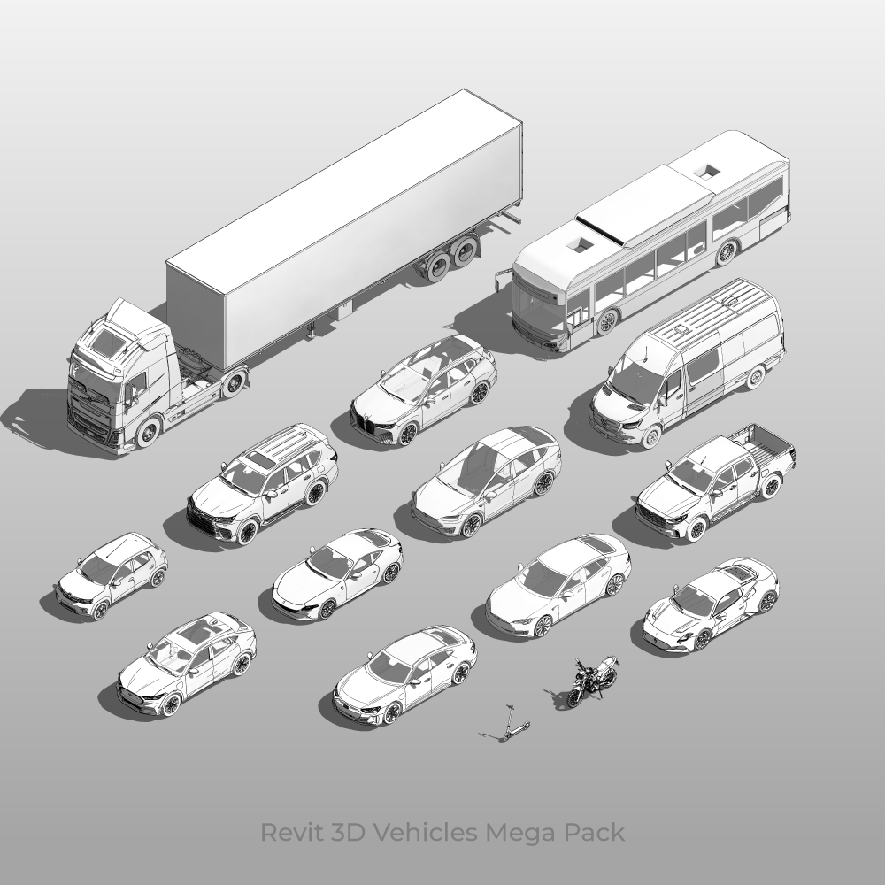Revit 3D Vehicles cars families download