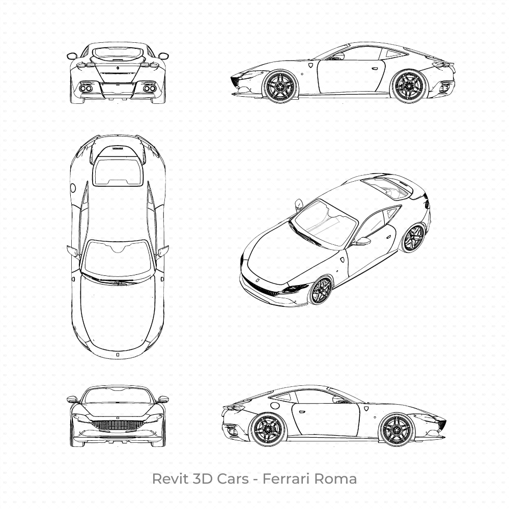 Revit 3D Car family Ferrari Roma Free Download