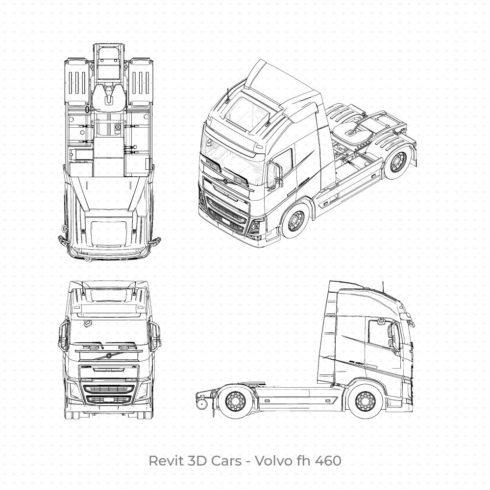 Revit 3D Vehicle Volvo fh 460 download family