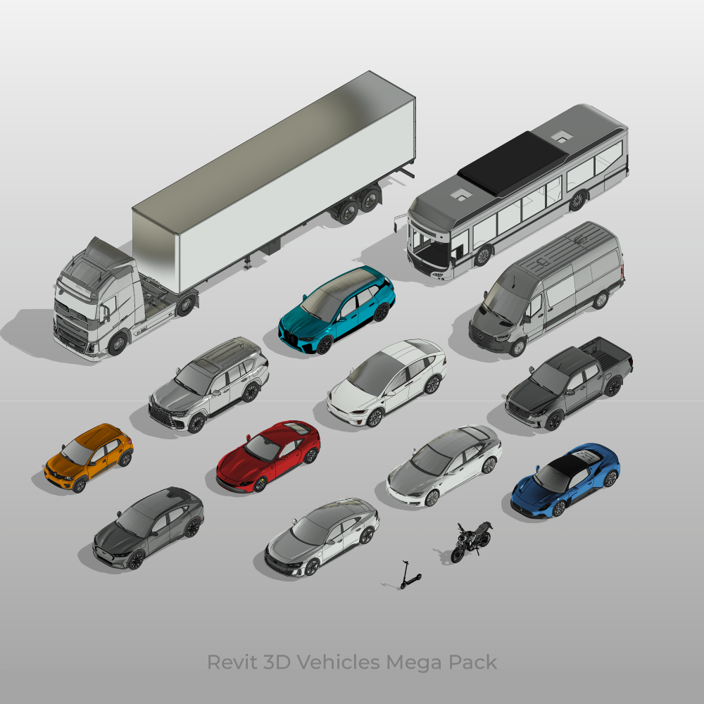 Revit 3D Vehicles cars families download